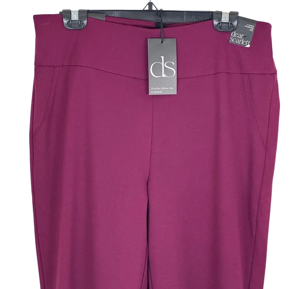 Dear Scarlett Stretch Pull-On Straight Leg Pants Minimalist Office Careerwear